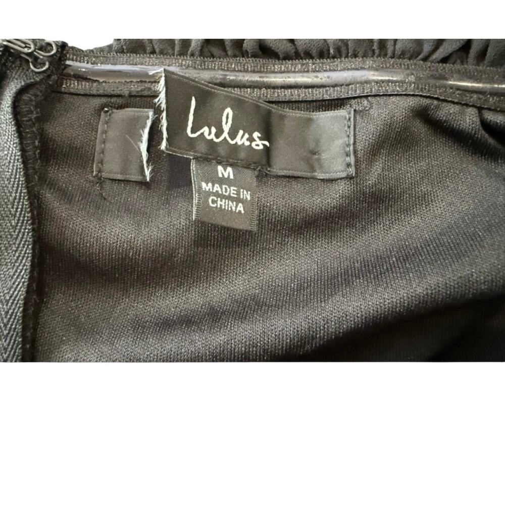Lulus Always Remarkable Black Pleated Tiered Off Shoulder Maxi Dress M - Picture 8 of 8